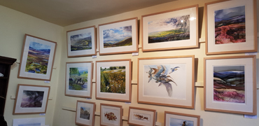 Prints in the dining room gallery at Beech House, Askrigg, Yorkshire Dales