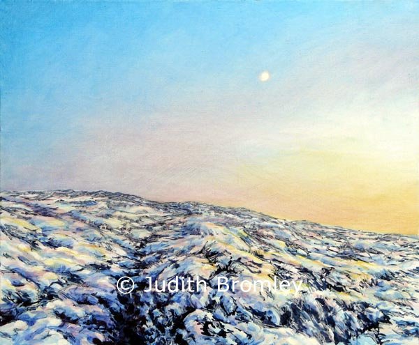 Sunset Moon: oil on canvas painting by Judith Bromley