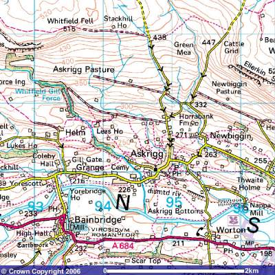 Map of Askrigg, North Yorkshire