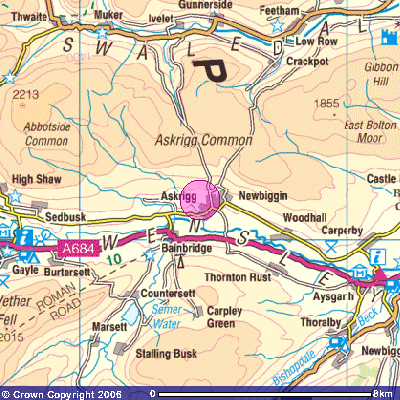 Map of Askrigg, North Yorkshire