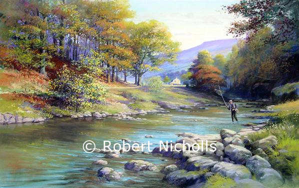 Autumn on the Swale: pastel by Robert Nicholls