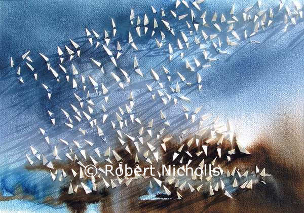 All for One:  original watercolour and framed signed print by Robert Nicholls